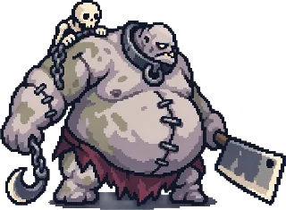 Stitched Abomination with a hook and cleaver
