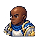 Paladin in blue and gold armour